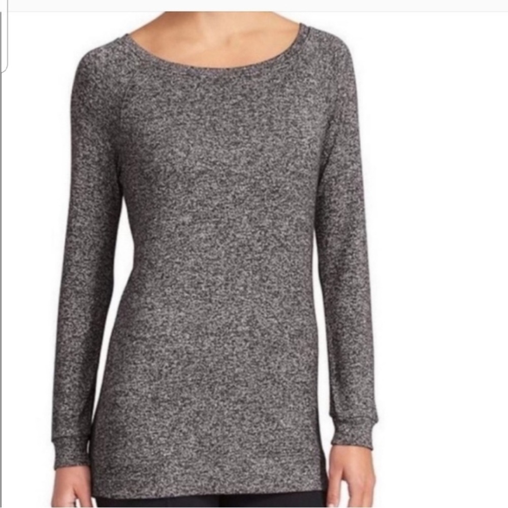 Athleta Luxe Pose Cozy Marled Long Sleeve Sweater Top | Charcoal Grey | Small